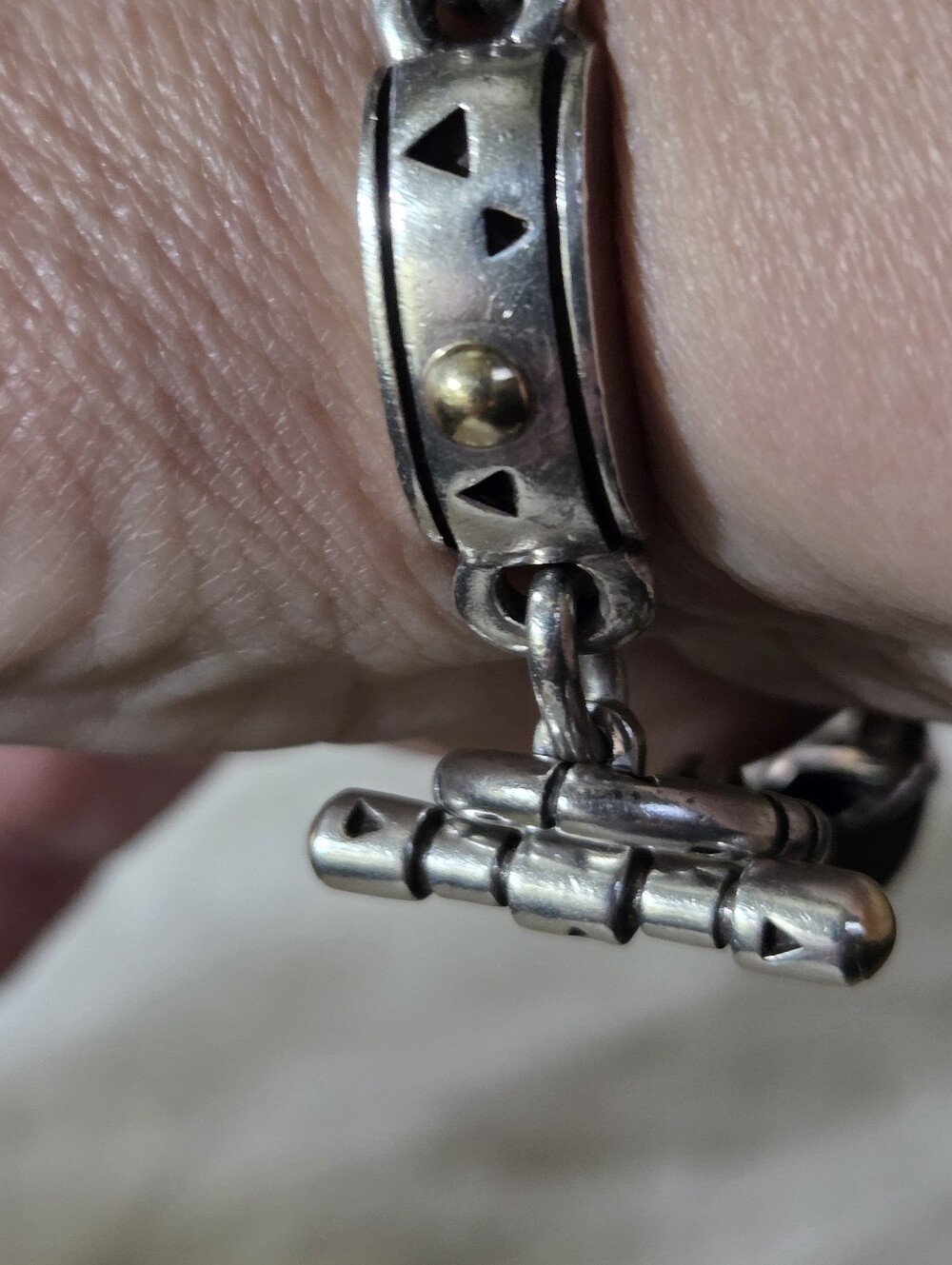 John Atencio Solar Toggle Link Bracelet, SS & 18k - Picture 13 of 14